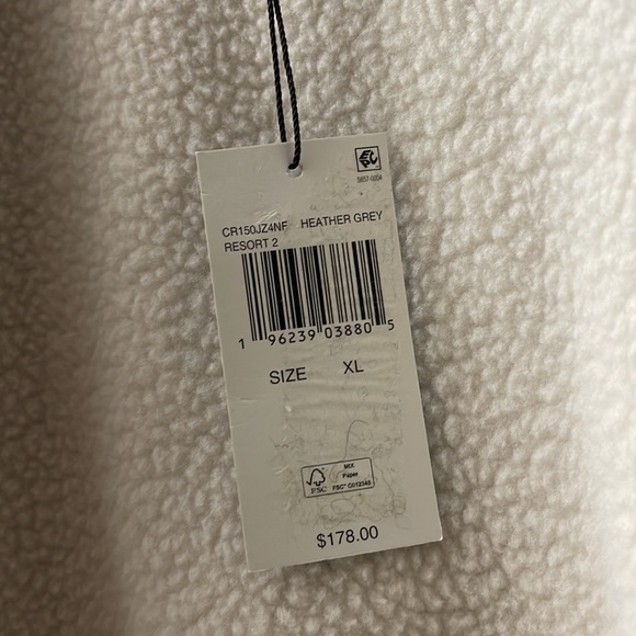 Michael Kors Sherpa Lined Heather Gray Front Zip Attached Drawstring Hoodie - XL - Picture 14 of 14